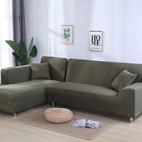 Sarung Sofa Rajut Premium Elastis 3 Dudukan Anti-Slip Dekorasi Rumah Model T-Shape Terbaru Gaya Turki Polos
