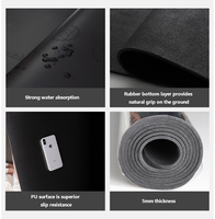 Matras Olahraga Aksi Tebal 8mm 1 Inci Khusus untuk Yoga, Mudah Dibersihkan, Matras Yoga Karet Alam Terbaik Non-Toksik