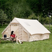 Tente gonflable de luxe 12 places en tissu Oxford imperméable pour l'extérieur, avec fenêtre de toit et port pour poêle, idéale pour le camping et les événements