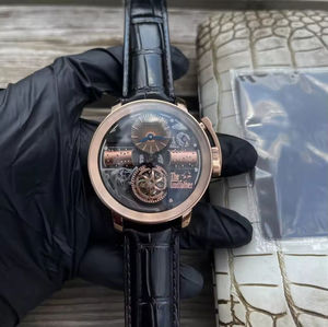 Reloj de diseño automático mecánico para hombre Jacob Co con caja de acero DLC y correa de cuero genuino reloj Musical Opera Godfather - Product Image 5