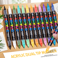Marqueurs de peinture acrylique permanents à double pointe pour graffiti, 120 couleurs, pour l'art et le coloriage - Acrilicos Marcadores Doble Punta