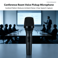 Microphone dynamique professionnel portable à faible rétroaction, filaire XLR, en alliage d'aluminium, pour réunions d'affaires, événements universitaires, vente en gros