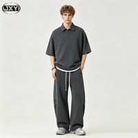 T-shirt d'été pour homme en pur coton épais, respirant, antibactérien et rafraîchissant, style rétro, et pantalon ample durable à coupe machette