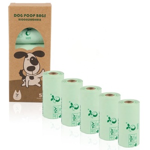 Custom compostable trash bags vest style corn starch cat dog poop bag corn starch biodegradable eco friendly pbat pla bag