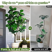 Figuier à feuilles de violon artificiel d'intérieur |   Grande plante artificielle réaliste pour hôtel, bureau, décoration intérieure commerciale