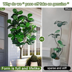 Árbol Artificial de Ficus Lyrata para <span class=keywords><strong>Interiores</strong></span> |   Planta Artificial Realista Grande para Decoración de <span class=keywords><strong>Interiores</strong></span> de Hoteles, Oficinas y Comercios - Product Image 3