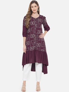 Conjuntos de Kurta y Pantalón de Rayón con Mangas Abullonadas, Estilo Étnico, Estampados, Elegantes, para Fiestas, Diseño Indio, Colección Lista para Usar, Venta al Por Mayor - Product Image 3