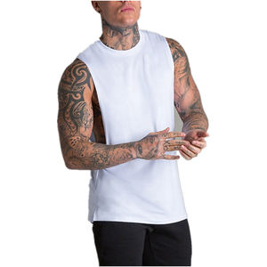 Gilet de fitness d'été pour hommes décontracté confort respirant séchage rapide couleur unie T-shirt Spandex/coton bouffée impression transpiration - Product Image 5