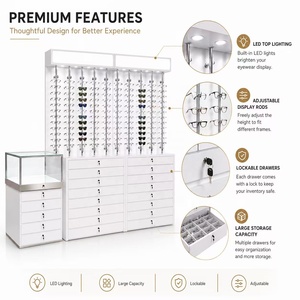 Arredamento Personalizzato per <span class=keywords><strong>Negozio</strong></span> di Ottica con Vetrina in Vetro Temperato LED, Espositore Moderno per Occhiali <span class=keywords><strong>da</strong></span> Boutique - Product Image 5
