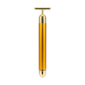 Masajeador Facial Eléctrico en Forma de T, Venta al por Mayor de Fábrica, Herramienta de Belleza <span class=keywords><strong>24K</strong></span>, Barra Dorada para Masaje Facial, para el Cuidado de la Piel - Product Image 1