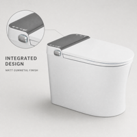 WC intelligent avec siège chauffant, chasse d'eau automatique, bidet, fonction lavage et séchage, à longue portée, compatible P-Trap et S-Trap, télécommande incluse