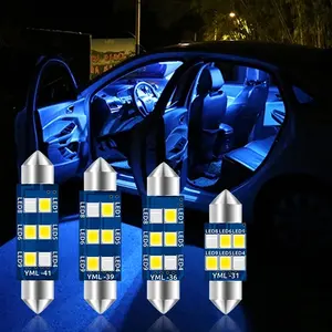 青から白の車のルーフライト31/36/39/41mmインテリア読書灯28358SMD車の花飾りライトC10WC5W自動ドームランプDC12V