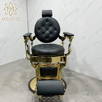 Chaises de barbier hydrauliques noires et dorées, vente en gros