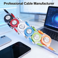 Câble de charge USB rétractable 3-en-1 avec logo personnalisé pour téléphones mobiles – Charge rapide – Cadeau promotionnel
