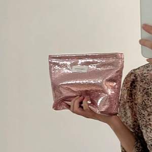 Moda feminina portátil bolsa de embreagem brilhante para rosa zíper bolsa cosmética para jantares Eco-Friendly resistente à água - Product Image 4