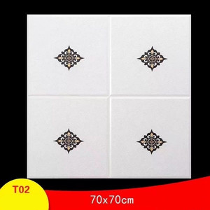 Autocollants de plafond géométriques 3D imperméables, panneaux insonorisants auto-adhésifs 70x70cm, <span class=keywords><strong>papier</strong></span> <span class=keywords><strong>peint</strong></span> de plafond pour chambre à coucher, salon, maison - Product Image 4