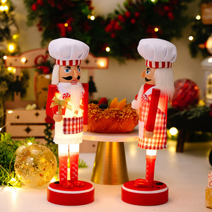 LK Brand Eco-Friendly <b>Christmas</b> <b>Decorations</b> LED Light Wooden Handmade Santa Figurine Tabletop <b>Decoration</b> New Year Gifts - Product Image 4
