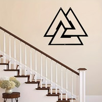 Valknut Mythologie nordique Art mural en métal Odin WJD28 Symbole pour la décoration de la maison ou du salon Caractéristique de suspension