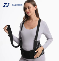 Ceinture de soutien abdominale de maternité noire réglable avec bretelles pour soulager la pression dorsale