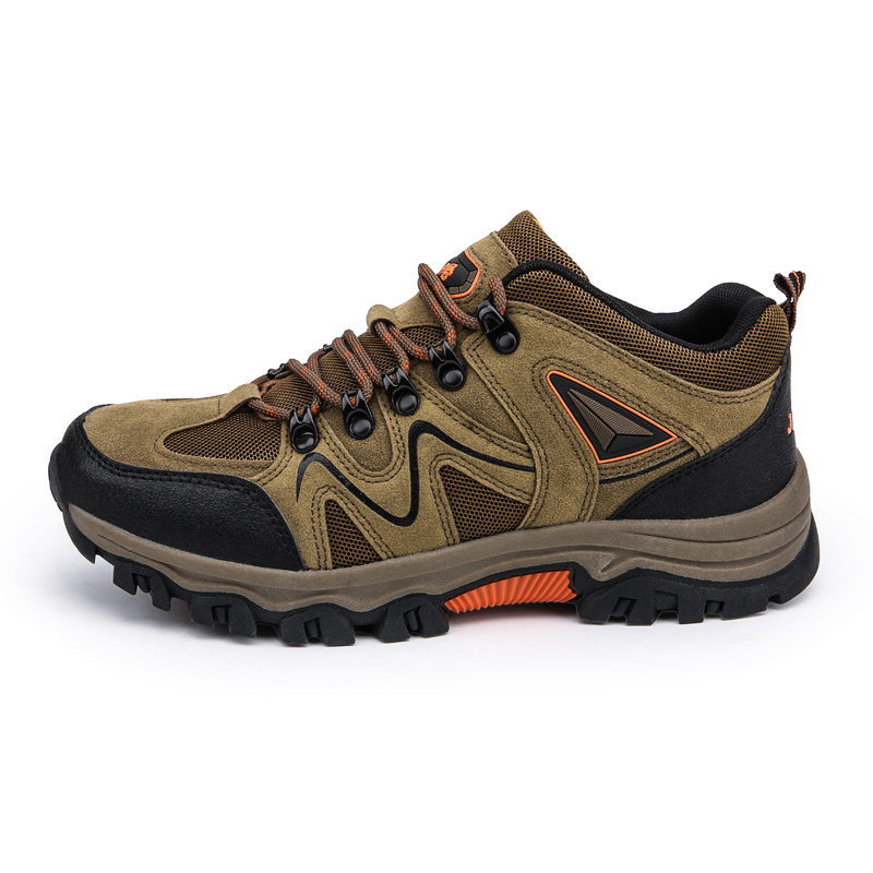 Wish top hot sale Factory Wholesale Suede Leather Couples Anti Slip Outdoor Mountain Desert Ankle Climbing shoes Hiking Boots