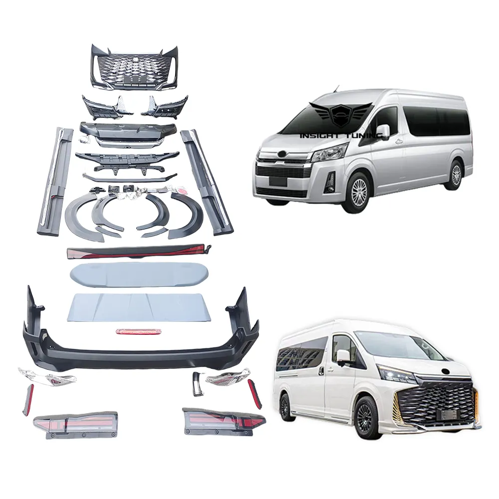 2024 nuovo arrivo Kaiser corona paraurti per auto luci LED Spoiler Bodykit 2019-2023 per Toyota Hiace Body Kit