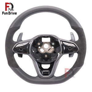 Volant en cuir personnalisé pour VW Volkswagen <span class=keywords><strong>Golf</strong></span> 4 5 6 <span class=keywords><strong>7</strong></span> <span class=keywords><strong>7</strong></span>.5 8 Mk4 Mk5 Mk6 Mk7 Mk7.5 Mk8 GTI <span class=keywords><strong>GTD</strong></span> <span class=keywords><strong>Golf</strong></span> R - Product Image 5