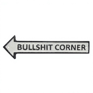 Placa de esquina de Bullshit, placa de pared decorativa de aluminio fundido, letreros de Metal al por mayor y Flecha de impresión personalizada, estilo Retro - Product Image 1