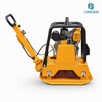 Compacteur à plaque vibrante réversible diesel 160 kg, machine de compactage robuste pour sols, sable et gravier