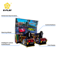 Eplay Nouvelle Machine d'Arcade de Course de Voitures à Deux Écrans de Haute Qualité, Console de Jeu Vidéo Simulateur, à Monnayeur, Machine d'Arcade de Vitesse