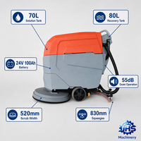 Nettoyeur de sols autoporté LM-W520 pour centre commercial, supermarché, hôtel |   Réservoirs de 70L+80L les plus volumineux de leur catégorie, 3000m²/h, 24V100Ah, 5H, 55dB, silencieux