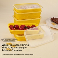 Boîte alimentaire rectangulaire jetable en plastique de qualité alimentaire, compatible micro-ondes, pour usage domestique, restaurant et plats à emporter