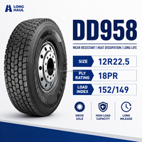 Neumático de Camión Nuevo China AIRLAND DD958 12R22.5 18PR, Disipación de Calor, Banda de Rodadura Profunda de 20 mm, Eje Motriz Radial, Garantía de 3 Años para Exportación