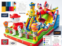 Toboggan gonflable commercial, aire de jeux gonflable sur le thème des héros de dessins animés pour les entreprises de location de parcs d'attractions pour enfants