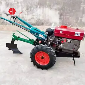 Çin çiftlik mini traktör arkasında yürümek Agricole Tracteur 2 tekerlekli yürüyüş mini traktör agricol dizel