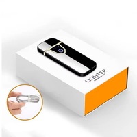 Vente en gros USB rechargeable double arc briquet électronique meilleur coupe-vent coupe-vent pour l'utilisation de cigarettes emballé boîte cadeau pour coffrets cadeaux