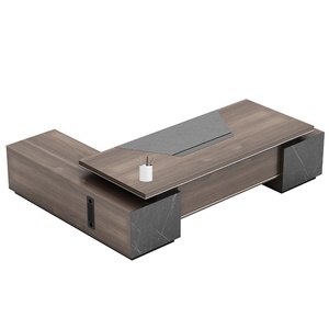 Custom Modern Luxury Wood Office <b>Table</b> Furniture Modular L Shaped Silla Escritorio CEO Executive Manager Office Desk Drawer Home - Product Image 4