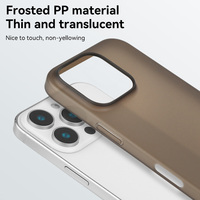 Étui fin pour iPhone 16 Pro, 0,5 mm, finition mate, avec trous carrés, étui fin pour iPhone 16