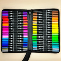 Vente en gros, marqueur pinceau non toxique 36 couleurs pour étudiants, ensemble de marqueurs à pointe fine, stylo marqueur aquarelle à double pointe