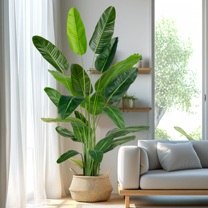 Nhân tạo du lịch của cây cọ chất lượng cao lớn lá cây xanh trồng trong nhà nhà vườn nhà trang trí cây - Product Image 5