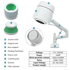 Extractor de Polvo para Manicura 2088, Lámpara LED Regulable, Filtro HEPA, Colector de Polvo para Uñas Profesional y Silencioso AT4BLANC - Product Image 4