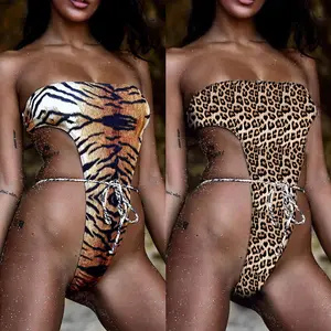 Maillot de bain une pièce imprimé léopard et tigre, haut tubulaire, Sexy, Bikini, offre spéciale, 2021