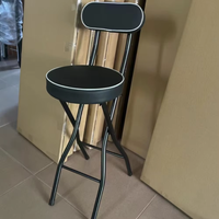 Nouveau tabouret de bar pliant avec dossier rembourré, tabouret pliant Bjflamingo, tabouret pliant rembourré en cuir de hauteur de comptoir Bjflamingo
