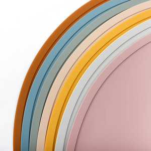 Mantel Individual de alimentación de bebé de silicona de media luna antideslizante impermeable lavable resistente al calor Función de succión para vajilla de niños - Product Image 5