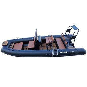 เรือ RIB อลูมิเนียมแบบสปอร์ต 18 ฟุต (5.6 เมตร) พร้อมคอนโซลกลางแบบเป่าลมและหลังคาแข็งสำหรับตกปลา และตัวเรืออลูมิเนียมน้ำหนักเบา ทนทาน - Product Image 4