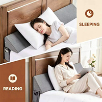 Memory-Schaum Nackenstützkissen Ergonomischer Bettlückenfüller Keilkissen für Kopfteil und Matratzenlücke mit Seitentasche