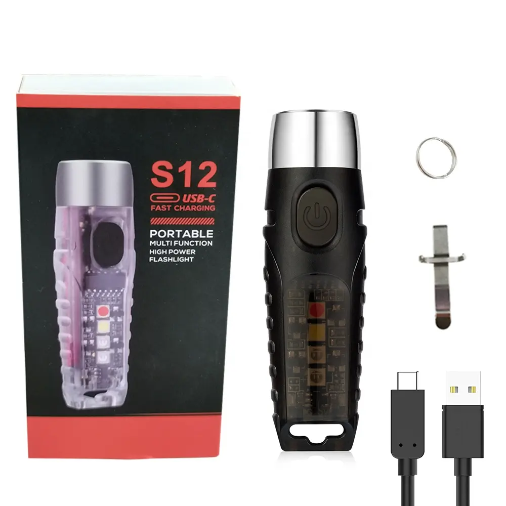 Keychain Đèn pin 610 lumens Túi EDC đèn pin 11 chế độ mini vòng chìa khóa không thấm nước đèn pin ngọn đuốc