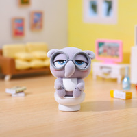 YD TOYS Nouveauté Tendance Décoration de bureau Figurine de travailleur en peluche PP super douce, Boîte mystère, Tapir malais, Éléphant, Cadeau