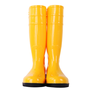 รองเท้าบูทยางกันน้ำสีเหลืองแบบส้นสูงหัวเหล็กสำหรับทำงานในฟาร์ม - Product Image 5