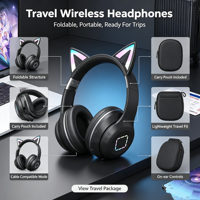 OEM ODM Nirkabel untuk Headset Bluetooth dengan Daya Tahan Baterai Lama dan Desain Telinga Kucing