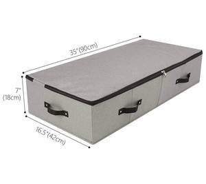 Cajas de Almacenamiento Plegables de Plástico Rectangulares para Debajo de la Cama, con Asas Reforzadas para Edredones, Ropa, Zapatos, Juguetes - Gris Oscuro - Product Image 2